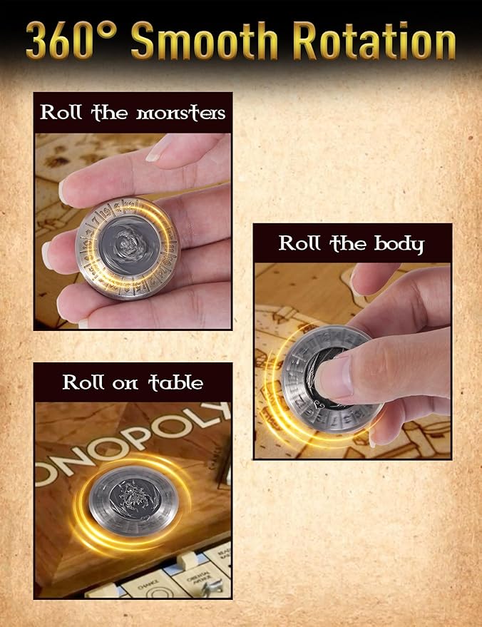 D&D Dice Set,7PCS Metal Dice for Dungeons and Dragons,Mini Dice Set with Pocket Watch Case,Role Playing Board Games Accessories (Dragon, Ancient Silver-F)