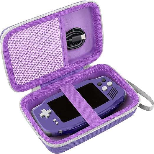 khanka Hard Travel Case Replacement for Anbernic RG34XX Handheld Game Console,Case Only. (Purple)
