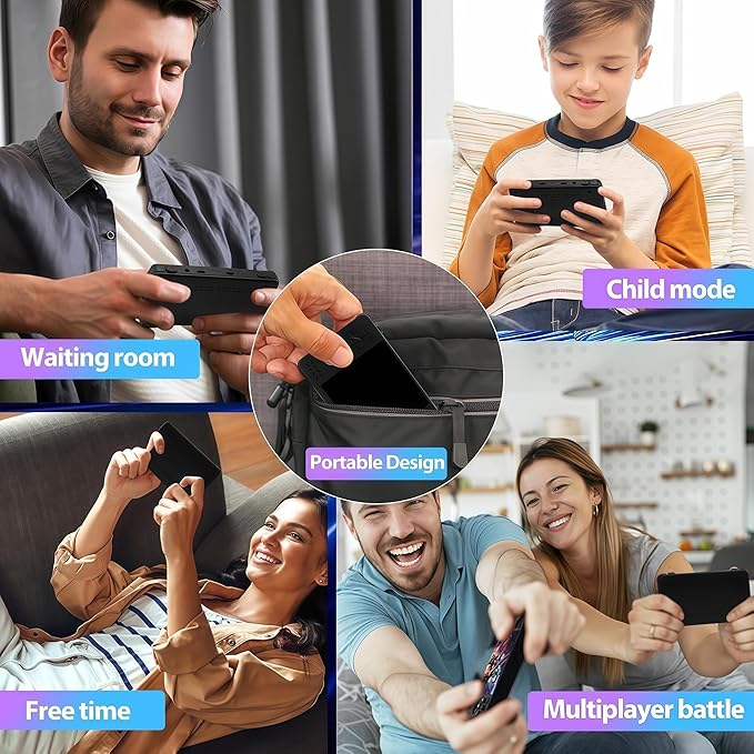 XF40H Retro Handheld Game Console 4-inch Full-Lamination Screen, Linux OS, 21000+ Classic Games, 4000mAh Battery, WiFi Multiplayer & Hall Triggers - Supports 2.4G Wireless Controllers (Black Set)