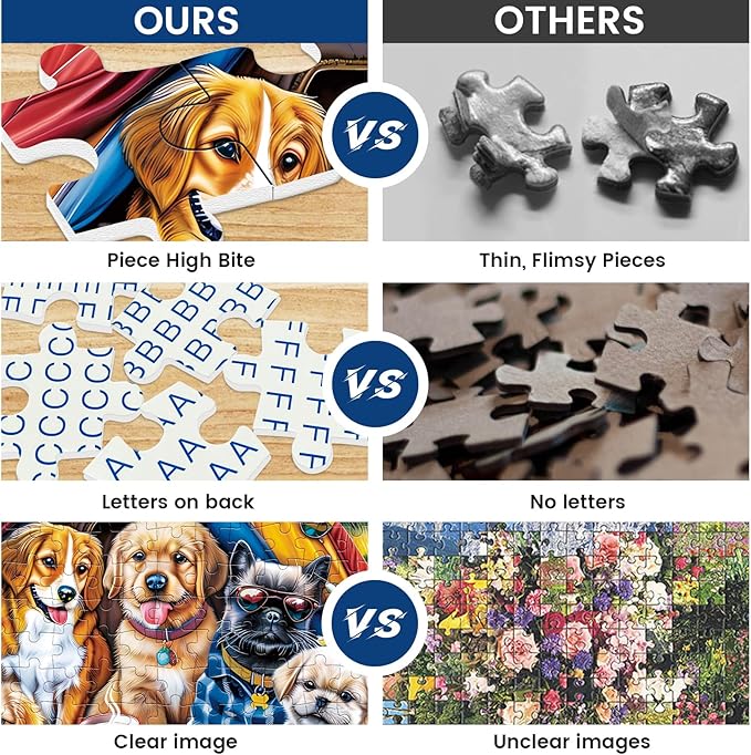 300 Pieces Puzzle for Adults | Family Campsite Large Piece Puzzle | Recycled Cardboard Jigsaw Puzzle 300 Pieces | Challenging Game Home Decor Birthday Party Gift Toy for Adults Kids Seniors 20.5*15 in