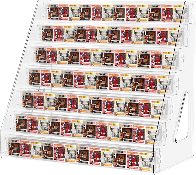 7 Layers Acrylic Display Shelf for Funko Bitty Pop, Clear Display Stand Toys Organizer for Mini Collectible Toys