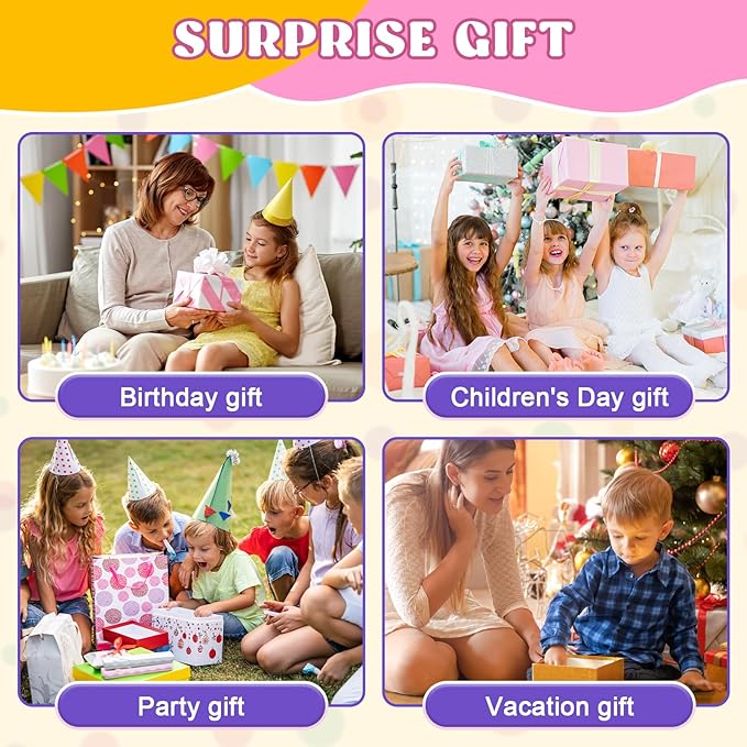 Handheld Speed Pushing Game Machine with Balloons 2-Player Fidget Game Light Up Quick Push Games Fast Push Puzzle Games Console for 8 9 10 11 12+ Years Old Kids Adults-Pink+Yellow
