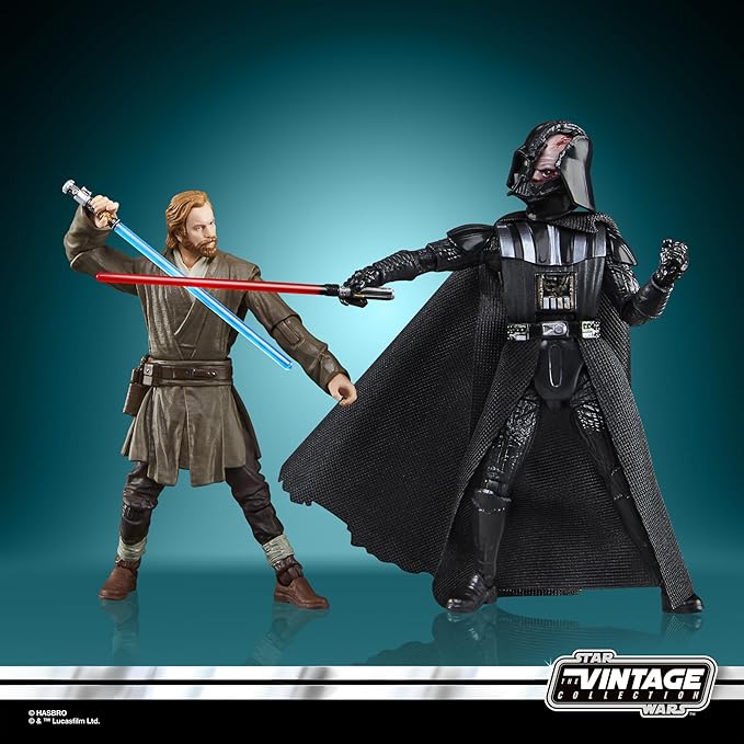 STAR WARS The Vintage Collection Obi-Wan Kenobi (Showdown) & Darth Vader (Showdown), Obi-Wan Kenobi 3.75” Action Figures 2-Pack