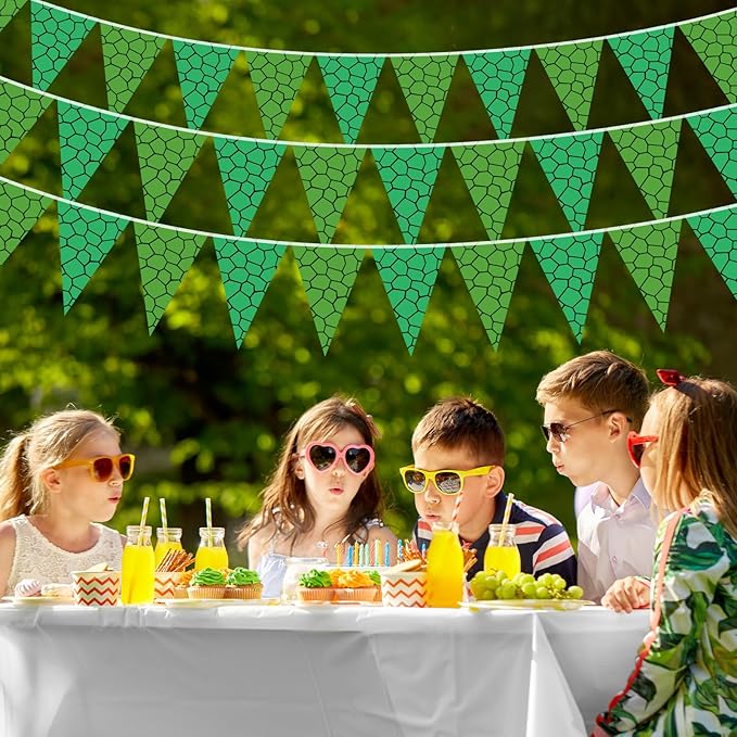 Tiamon 5 Pcs Green Turtle Birthday Banner Decoration Sea Turtle Themed Pennant Bunting 49.2 Ft Green Teenage Mutant Turtles Triangle Flag for Kids Birthday Teenager Cartoon Party Decoration