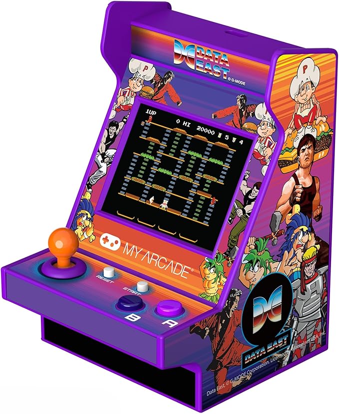 MY ARCADE Data East Hits Nano Player - 4.5" Fully Playable Portable Mini Arcade Machine with 208 Retro Games, 2.4" Screen Color Display