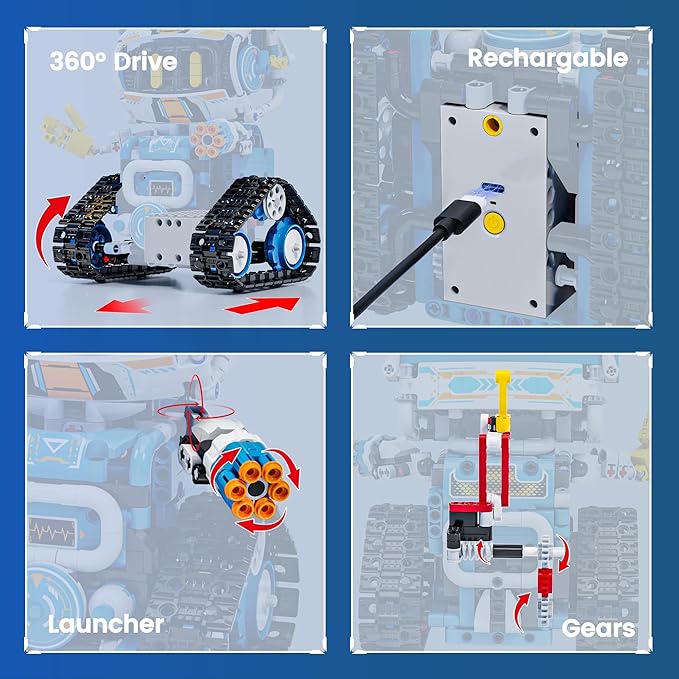 5 in 1 STEM Robotics Kit for Kids 8-12, APP & Remote Control Robot Building Kit, Science Project Kit & STEM Toys for Ages 8-13, Gifts for 8 Year Old Boys Girls