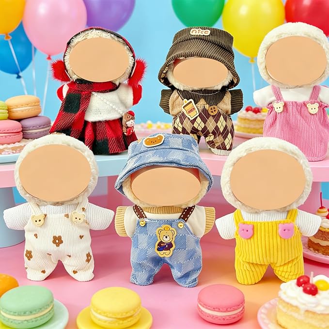 Clothes for Doll, 6 Pack Doll Outfits for 17cm Doll, Perfect for Play and Display, Accessories for Doll's Collectors, (No Dolls) (Set 8)