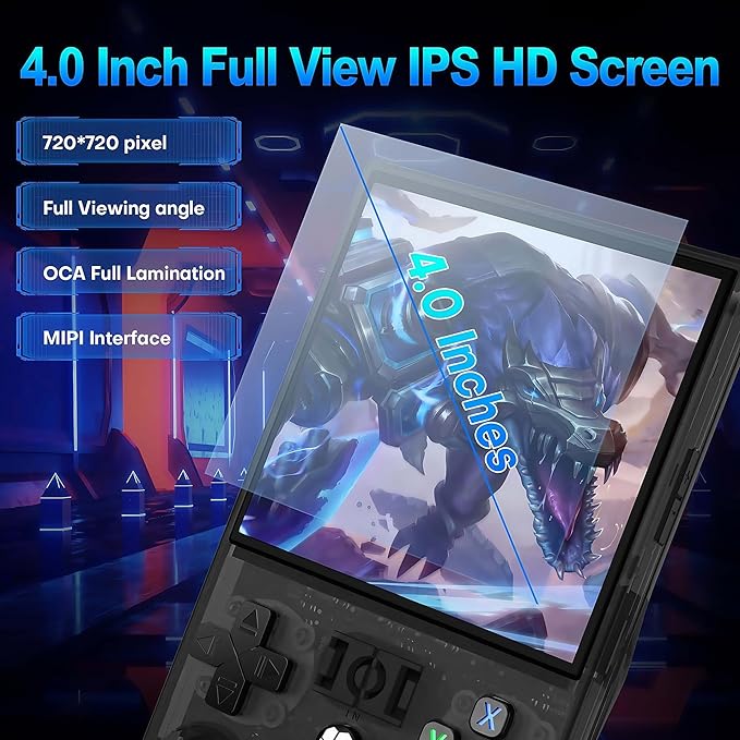 R36MAX Retro Handheld Game Console with Gift Card & Premium Bag, 4.0 Inch IPS Screen, 21,000+ Classic Game, Portable Linux System, 4000mAh Battery Retro Gaming Console (Black Set)
