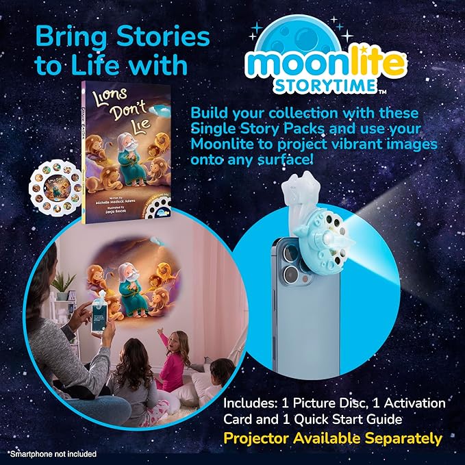 Moonlite Storytime - Lions Don't Lie - A Magical Read Together - Projector Sold Separately - Digital Bible Stories for Kids - Interactive Story Disc - Learning Gifts for Kids Ages 12 Months & Up