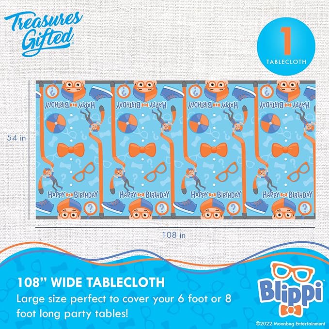 Treasures Gifted Officially Licensed Blippi Birthday Party Supplies - Serves 16 Guests - Complete Set Party Supplies - Blippi Birthday Decorations, Plates, Banner & More