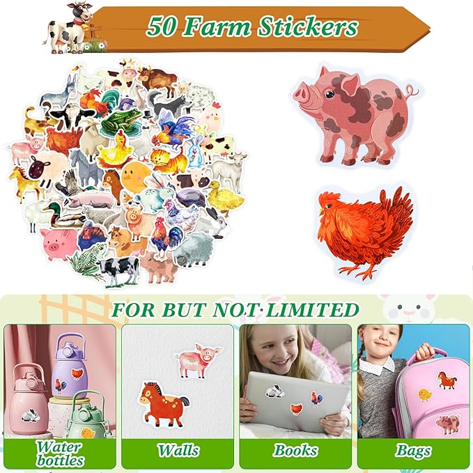 Farm Party Favors, 134 PCS Farm Animal Party Favors, Farm Party Decorations Barnyard Birthday Party Supplies, Return Gifts for Kids Birthday, Goody Bag Stuffers