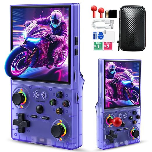 UYTGXEN XF40V Retro Handheld Game Console with 2*Detachable Long Joysticks, 4.0-Inch HD IPS Screen Retro Gaming Console, Preloaded Classic Games with Multiple Emulator, Pocket Video Gaming
