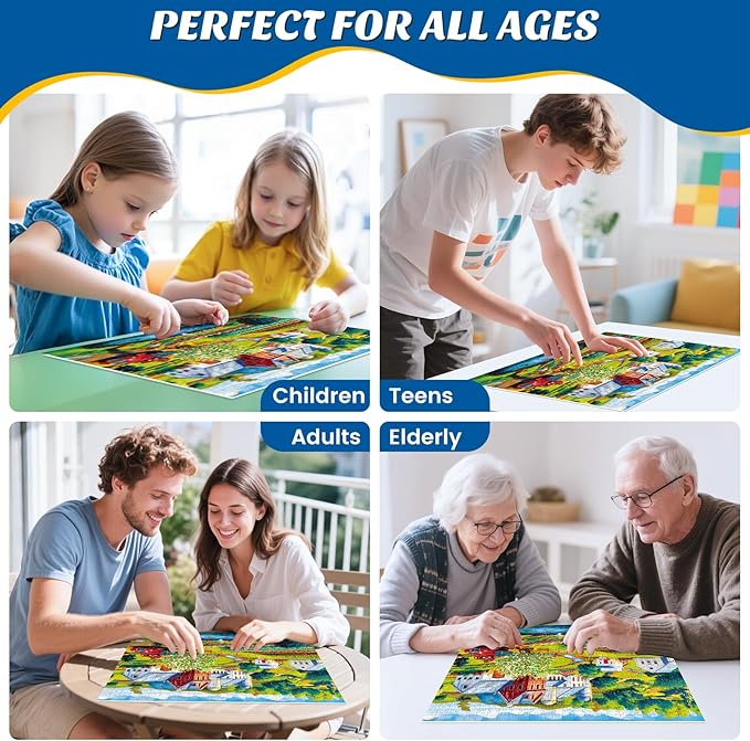 500 Pieces Puzzle for Adults,Country Farm Life Puzzle,Recycled Cardboard Landscape Puzzles 500 Piece,Challenging Game Home Decor Birthday Party Gift Toy for Adults Seniors 20.5 * 15 in