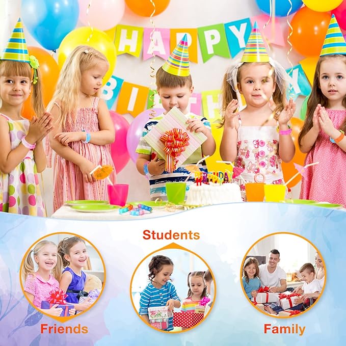 90 Pcs Kids Party Favors Pop Fidget Toys Bulk Its Fidget Bracelet It Birthday Party Favors for Kids Goodie Bags Stuffers Classroom Prizes Bubble Poppers Toddlers Toy for Students Girls Boys Cheap