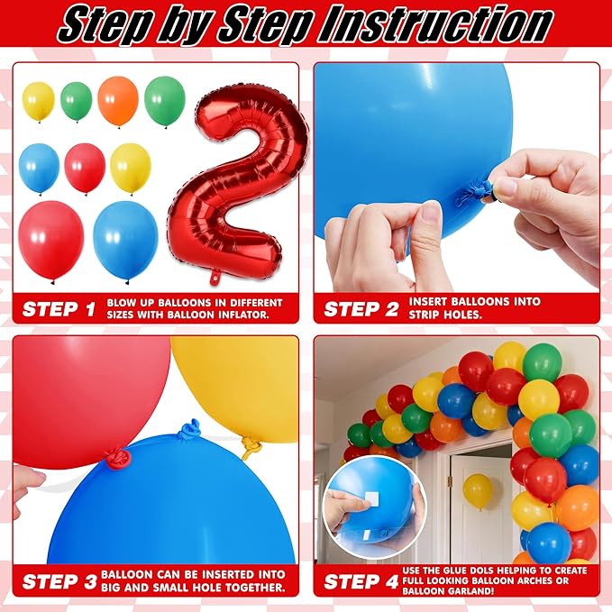 Happy 2nd Birthday Decorations for Baby - Friends 2nd Cookie Birthday Party Favor Red Brick Wall Street Party Supplies Includes Cake Topper Birthday Hat Backdrop Tablecloth Banner Arch Balloon