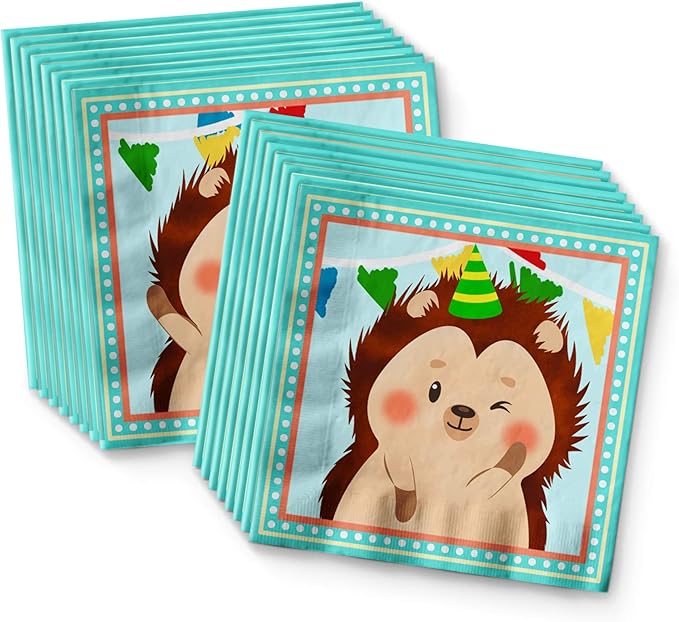 Birthday Galore Hedgehog Party Supplies for Kids and Adults - Fun Celebration Set with Plates, Napkins, Cups, Tableware, Quick Setup, Colorful Decorations and Fun Ideas for Birthday Events, Kit for 16