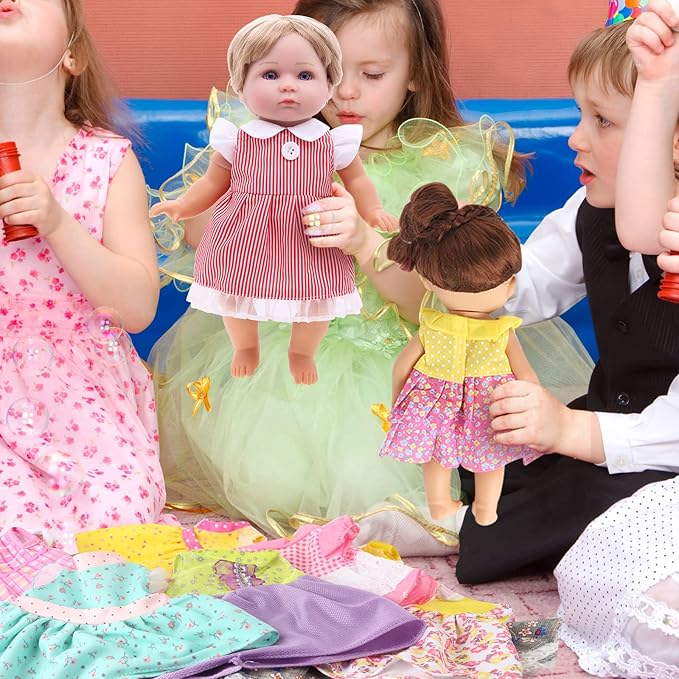 Alive Baby Doll Clothes and Accessories - 12 Sets Girl Doll Princess Dress for 12-14 Inch Dolls - Cute Outfits for Little Girls' Christmas & Birthday