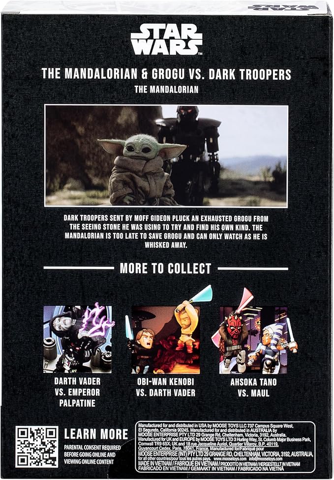 Fandrop - Star Wars: The Mandalorian™ - The Mandalorian & Grogu vs Dark Troopers, Displayable Diorama, Artifacts & Scene Marker to Enhance Collection, 4 Star Wars to Collect