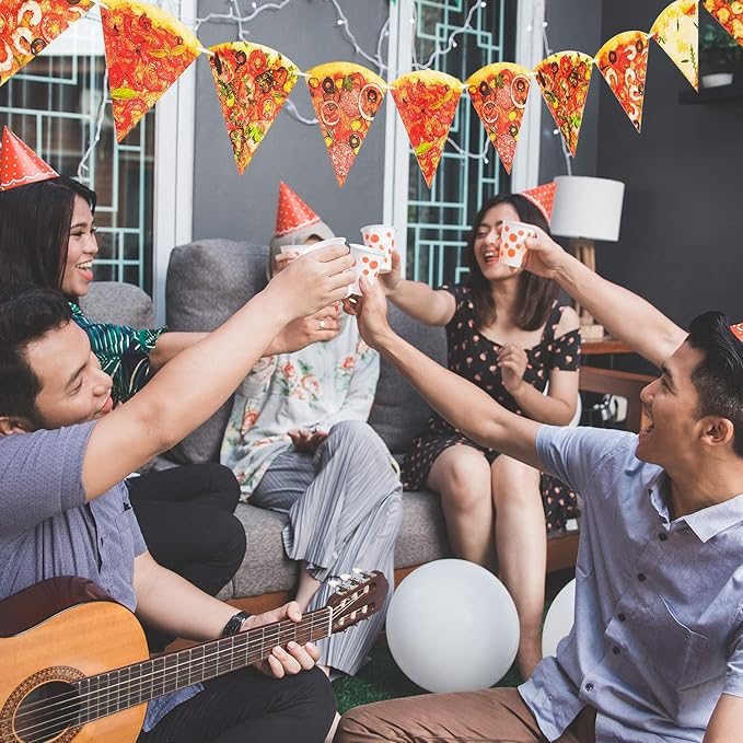 Boao Pizza Decorations Party Banners Party Supplies Pizza Garland Streamers Decoration, Pre-assembled