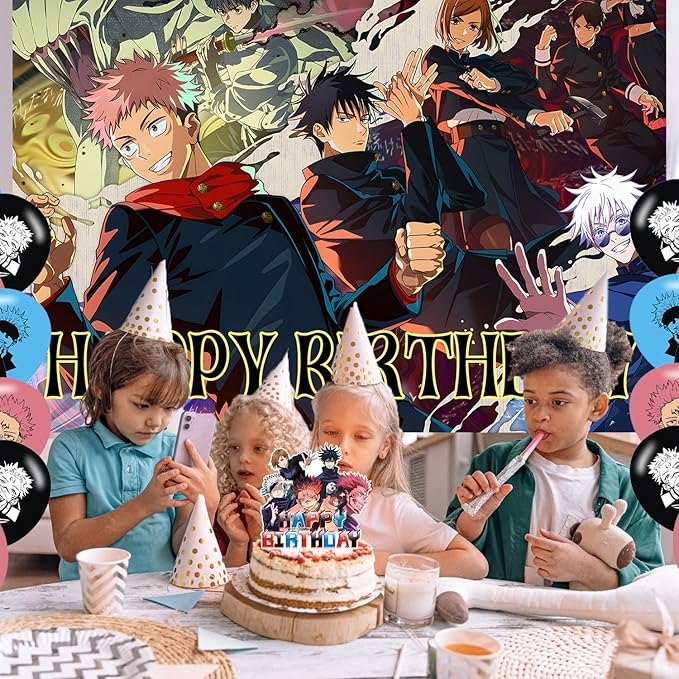 Jujutsu Anime Kaisen Birthday Backdrop,Poster for Jujutsu Anime Kaisen Theme Party Decorations Anime Birthday Supplies Background Studio Shoot Photo Props