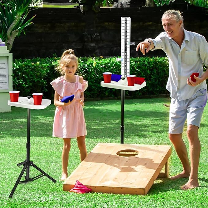 Teamaze Cornhole Scoreboard Bold Base 2 Sets Cornhole Score Keeper with Cup Holder Corn Hole Game Accessories for Outside, Yard Game