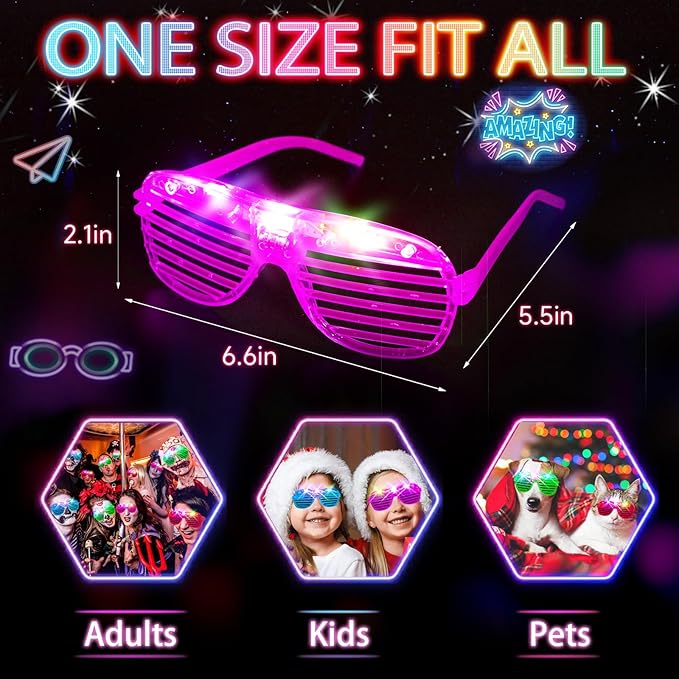 75PCS LED Glasses, Light Up Glasses, 5 Colors party glasses with 3 Light Modes, Glow in The Dark Party Supplies, Neon Party Favors for Birthday Gifts, Party Decorations, New Year, Carnival