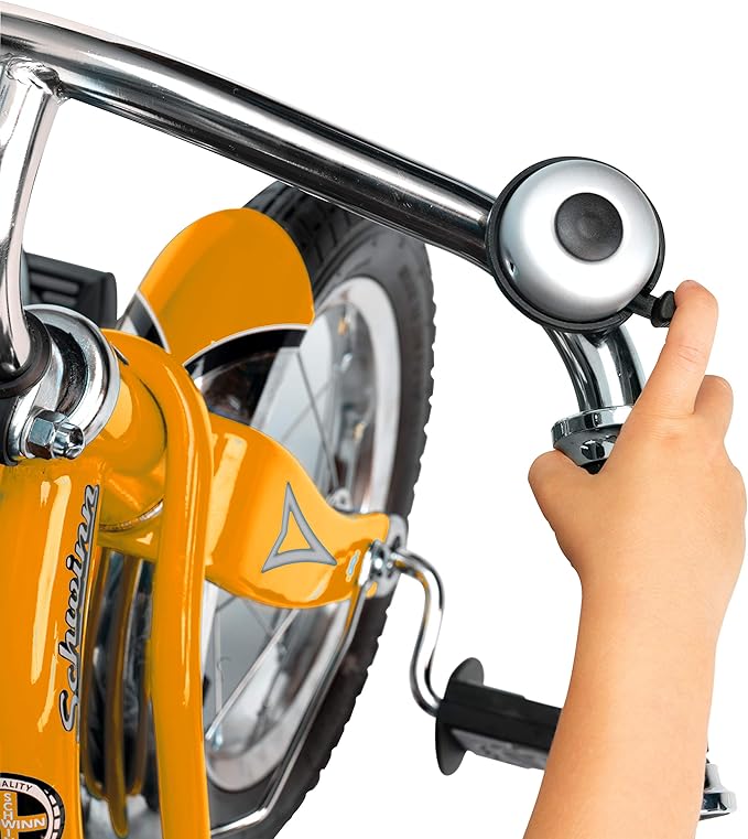 Schwinn Roadster Bike for Toddler, Kids Classic Tricycle, Low Positioned Steel Trike Frame with Bell and Handlebar Tassels, Rear Deck Made of Genuine Wood, for Boys and Girls Ages 2-4 Year Old, Orange