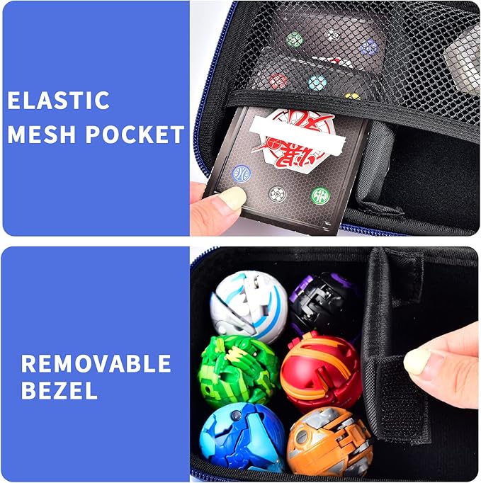 PAIYULE Case Compatible with Bakugan for Baku Gear Pack, Toys Organizer Storage for Bakucores Cards and Ultra Collectible Action Figures, Toy Container Holder for Bakugon Figure (Box Only) Blue