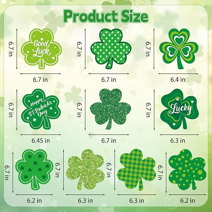 40Pcs St Patricks Day Shamrock Hanging Swirls Decorations, Lucky Irish Clover Hanging Streamer St Patricks Day Ceiling Decorations for Irish Saint Patrick Party Decor Supplies