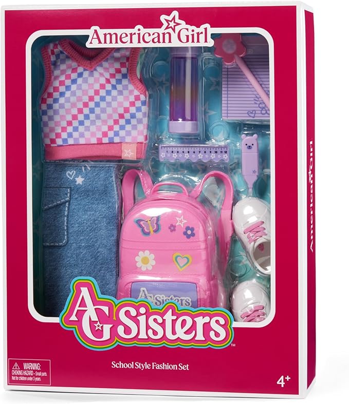 American Girl, AG Sisters School Style Fashion Set, Doll Clothes, for 14.5-inch Dolls, 10 pcs, for Ages 4+
