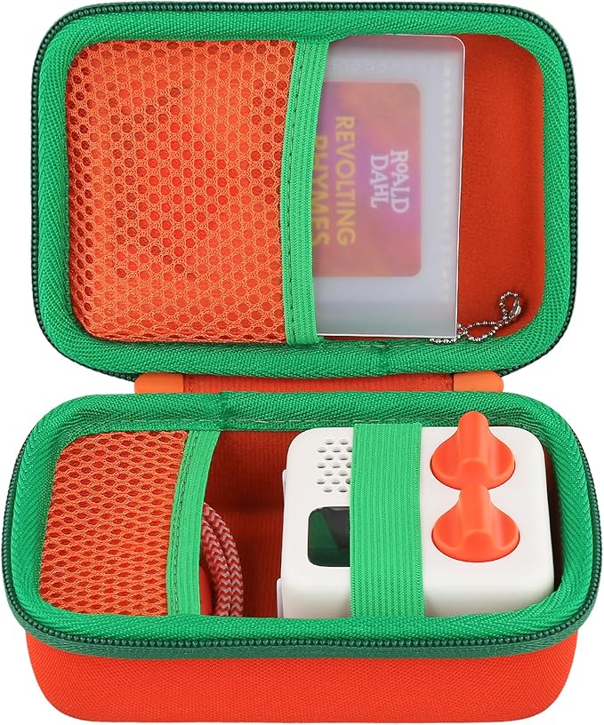 co2CREA Hard Case Compatible with Yoto Mini 2024 Edition Kids Audio Music Player Children Speaker Plays Audiobook Cards Radio and Hold up to Yoto 36 Cards, Orange Case