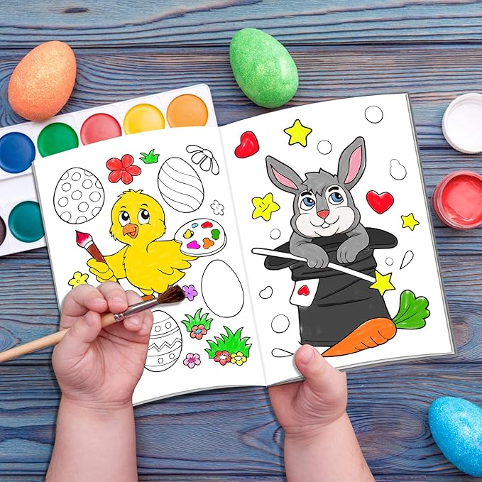 Omgouue Easter Day Coloring Books Kids Indoor Activities at Home Party Favors Supplies 24 Pack
