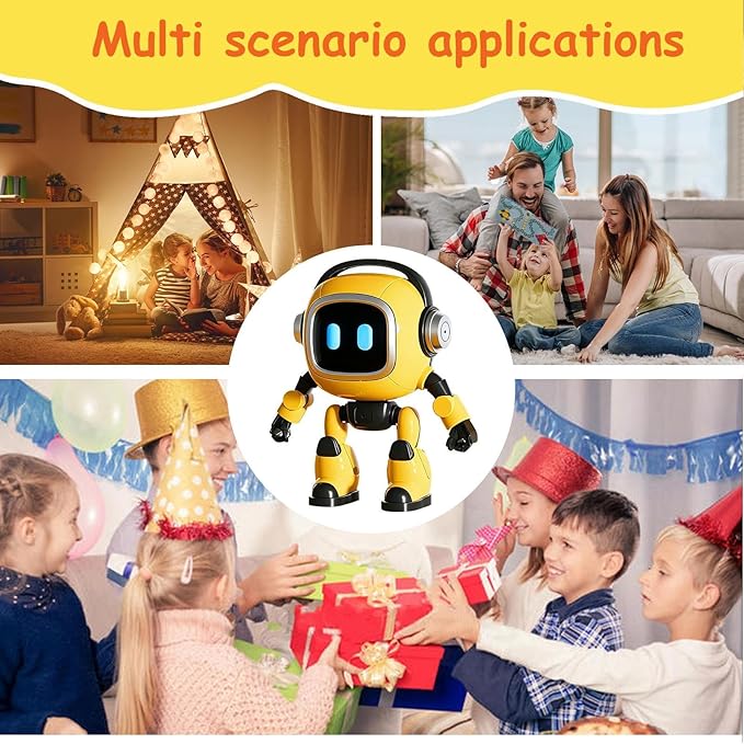 AI Robot Toy – ABS Desktop Size | Intelligent Conversational Companion with Voice Interaction Knowledge Q and A Interactive Games Storytelling | for Educational Learning Office Desk