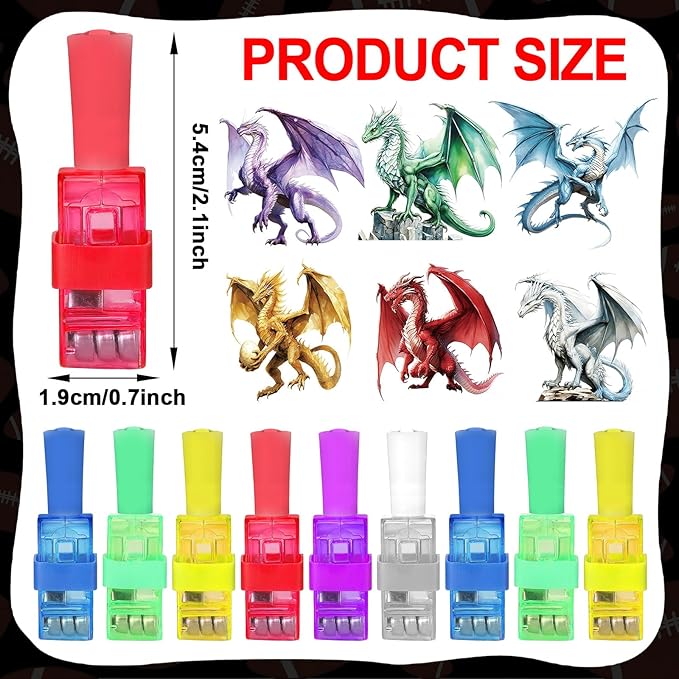 36 PCS Dragon LED Finger Lights Medieval Party Favors Glow in the Dark Light Up Finger Lights Magic Themed Toys Bulk for Birthday Party Goodie Bag Stuffer Birthday Gifts Classroom Prize