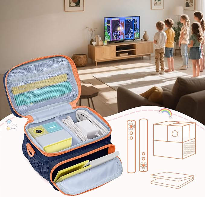 GRAOSO Travel Carrying Case Compatible with Nex Playground Game System, Storage Bag for Indoor Family Video Console, Remote and More Accessories with Handle & Shoulder Strap, Blue (Case Only)