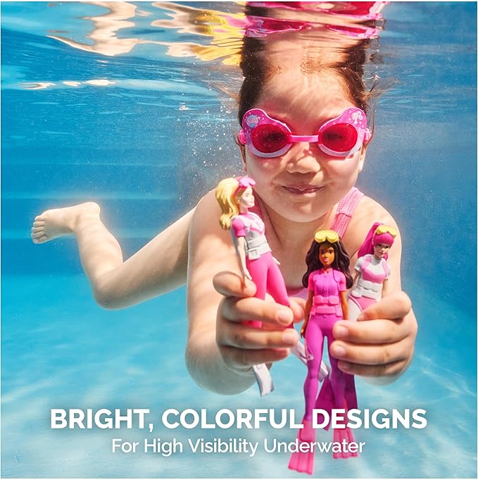 SwimWays Barbie Dive Characters 3-Pack, Swimming Pool Accessories & Kids Pool Toys, Pool Party Supplies & Water Toys for Kids Aged 5 & Up