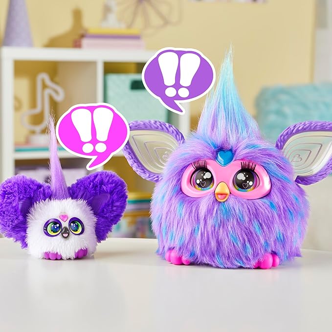 Furby Furblets Bam-Boo Mini Friend, Electronic Plush Toys for Girls & Boys, Panda, Black & White, Speaks Furbish & Plays Music, Series 5, Back to School Gifts, Ages 6+