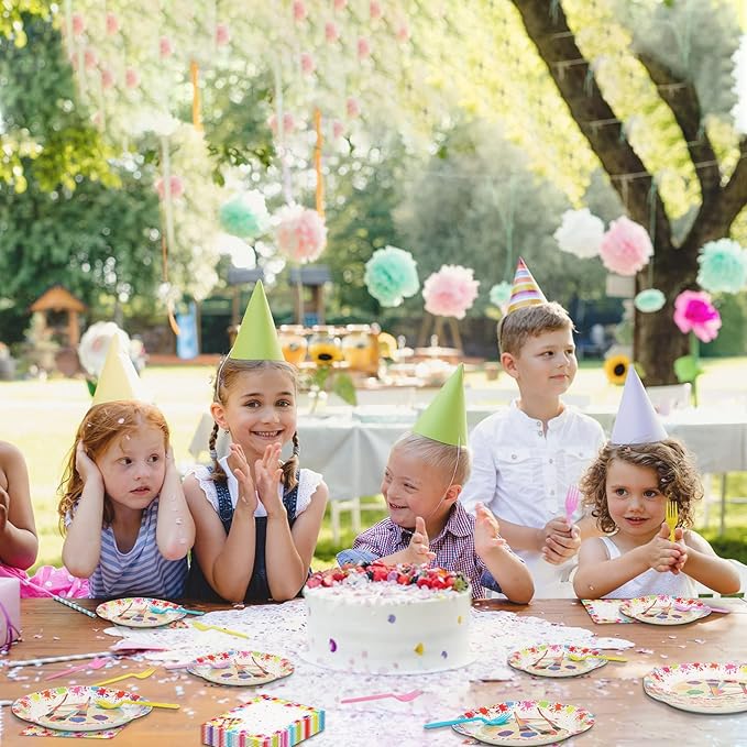 96 Pcs Art Plates and Napkins Party Supplies Paint Tableware Set Painting Theme Party Decorations Favors for Art Paint Birthday Baby Shower Serves 24