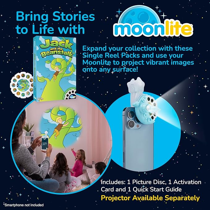 Moonlite Storytime - Jack & The Beanstalk - A Magical Way to Read Together - Projector Sold Separately - Single Disc Pack for Kids & Toddlers - Learning Gifts for Kids Ages 12 Months & Up