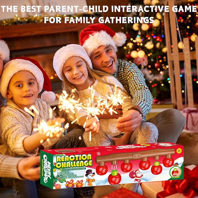 Upgrade Christmas Reflex Challenge Game, Catching Sticks Game, Hand Eye Coordination Training Toy, Christmas Reaction Time Training Toy for Kids and Adults
