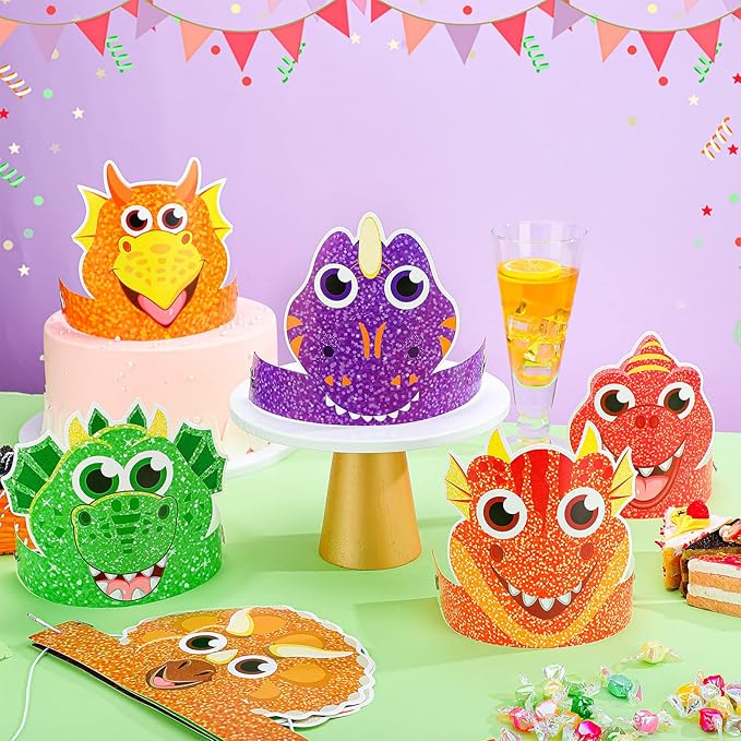 24 Pcs Party Hats for Kids Paper Headbands Crown for Boys Girls, Birthday Party Decoration Favors