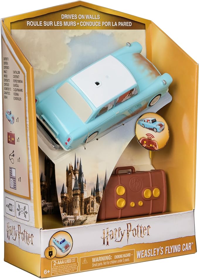 Wizarding World Harry Potter, Weasley’s Flying Remote Control Car with Zero Gravity Technology, Drives Indoors on Walls & Floors, Kids Toys for Ages 6 and up