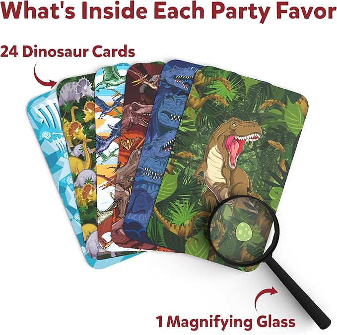 Skillmatics Party Favors (Pack of 15) - Can You Spy Dinosaurs Cards Set, Goodie Bag, Play Search & Find Educational Games, Gifts for Girls, Boys, Friends Ages 4, 5, 6, 7