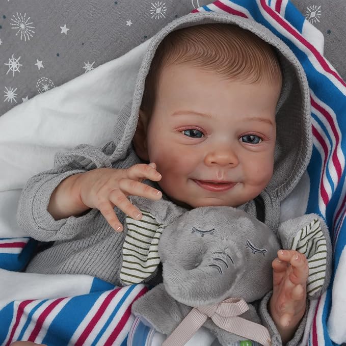 CHAREX Lifelike Reborn Baby Dolls Boy – 18 Inch Real Life Realistic Newborn Doll with Handmade Soft Cloth Body, Comes with Accessories — Gift for Kids Ages 3+