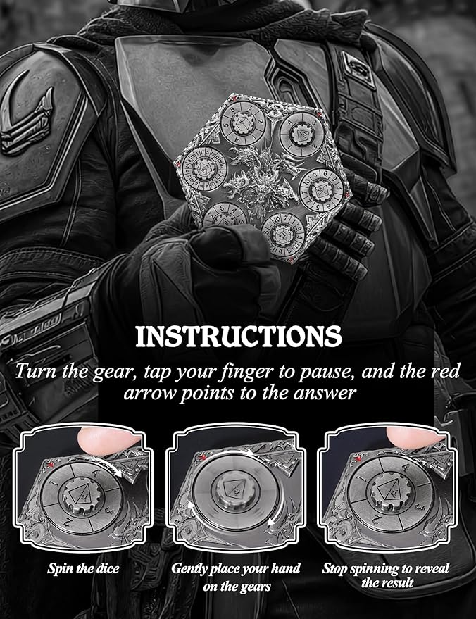 D&D Dice Set,7PCS Metal Dice for Dungeons and Dragons,Mini Dice Set with Pocket Watch Case,Role Playing Board Games Accessories (Dragon, Ancient Silver-S)