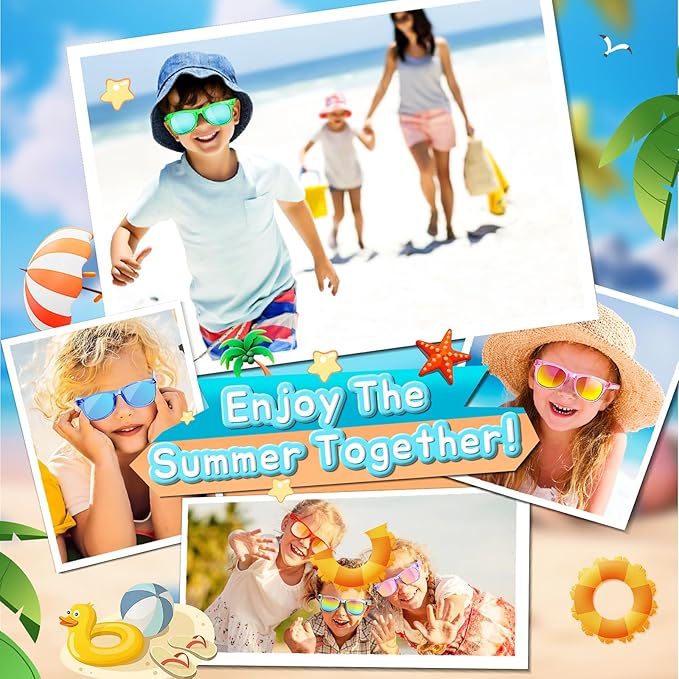GKTZ Kids Sunglasses Party Favors - Boys Girls Valentines Day Gifts, Neon Sunglasses with UV 400 Protection for Kids Classroom Favors Birthday Goodie Bags Stuffers - 32 Packs