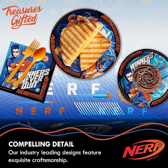 Treasures Gifted Officially Licensed Nerf Party Supplies - Pack of 3 Tablecloth - Nerf Birthday Party Decorations - Disposable Plastic Table Cover for Parties 54in x 108in