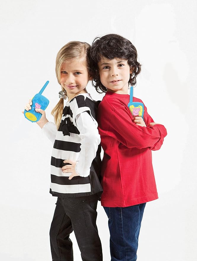LEXiBOOK Peppa Pig Walkie-talkies, Communication Game for Children, Belt Clip for Transport, Battery, Blue, TW12PP