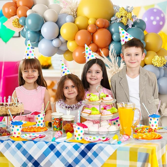 Retro Blue Mustard Yellow Balloon Arch Kit, Here Comes Balloon Garland with Slate Blue Yellow Retro Orange Birthday Party Balloon for Sunshine Baby Shower Birthday Bridal Wedding Party Decoration