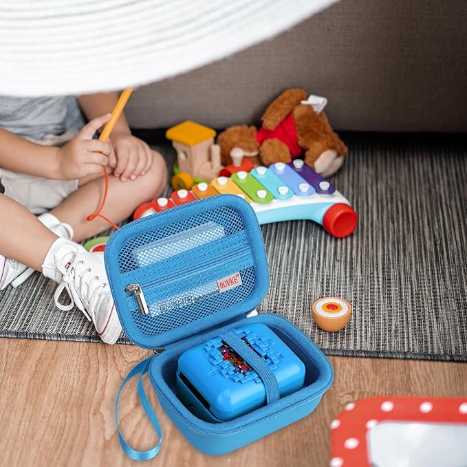 BOVKE Carrying Case for Bitzee Disney/Bitzee Magicals/Bitzee Interactive Toy Digital Pet and Case, Travel Holder Fits Bitzee Virtual Electronic Pets Kids Toys, Extra Space for Batteries, Light Blue